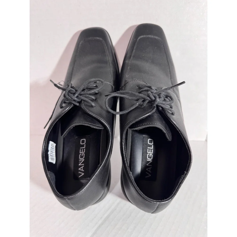 Vangelo Mens Black Square Toe Lace Up Oxford Dress Shoes Size 11.5 M